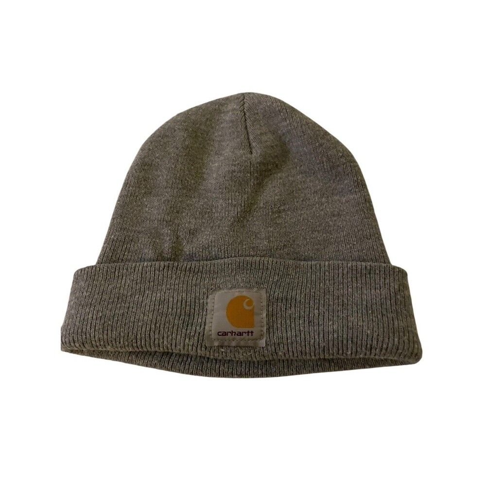 Carhartt Beanie Hat Cap Adult Grey Logo Made In USA
